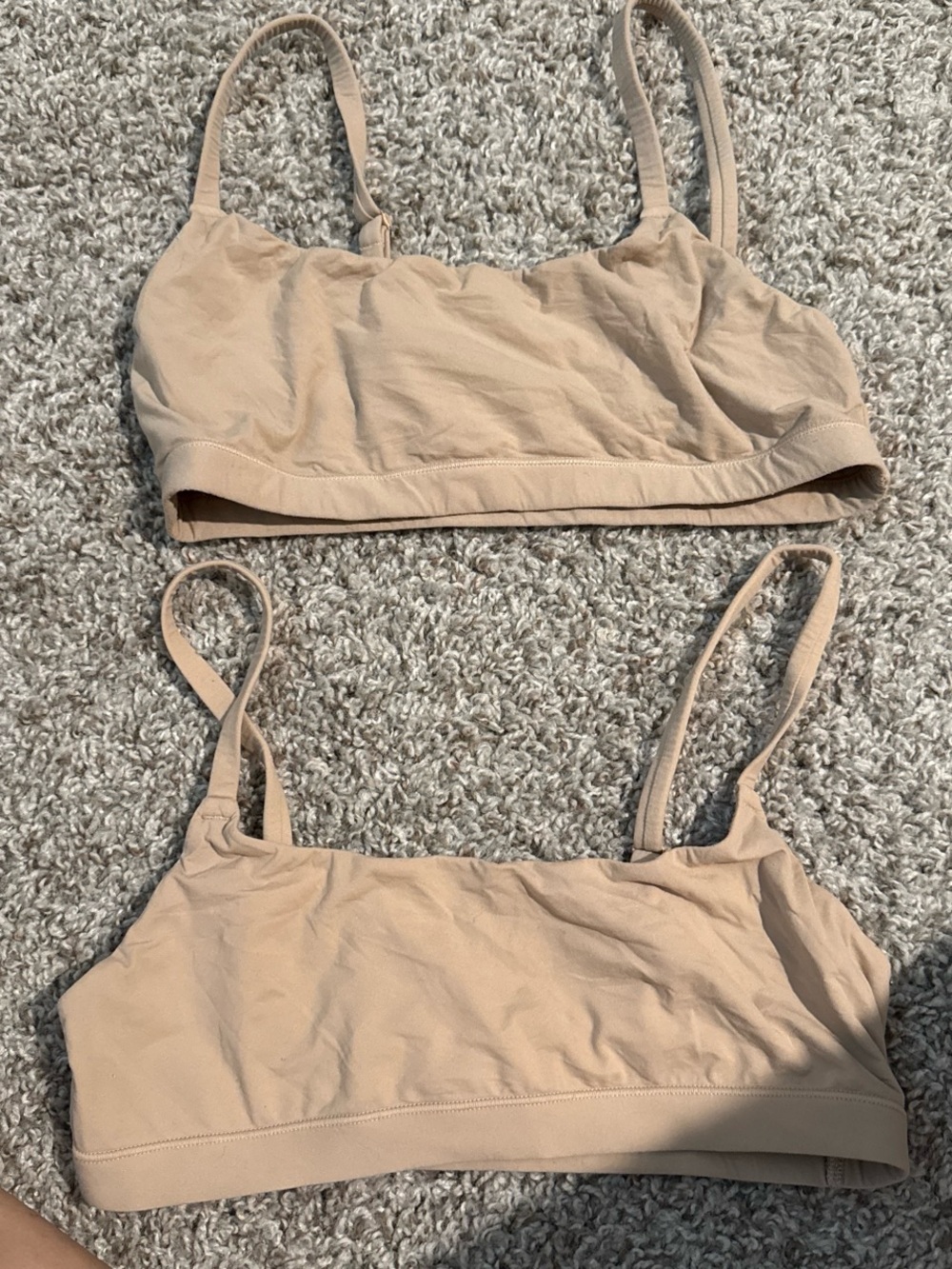 SKIMS Nude Beige Seamless Bralette Duo